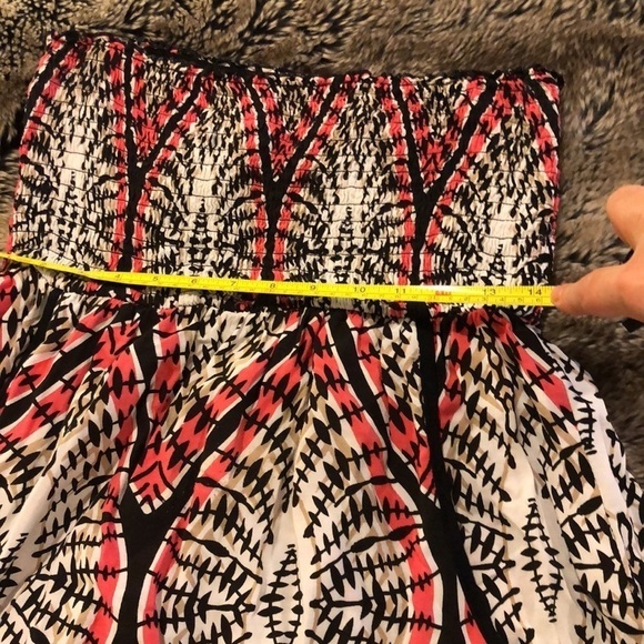 XL strapless Mini Dress from Xhilaration black white, tan & bright coral colors - Picture 10 of 11